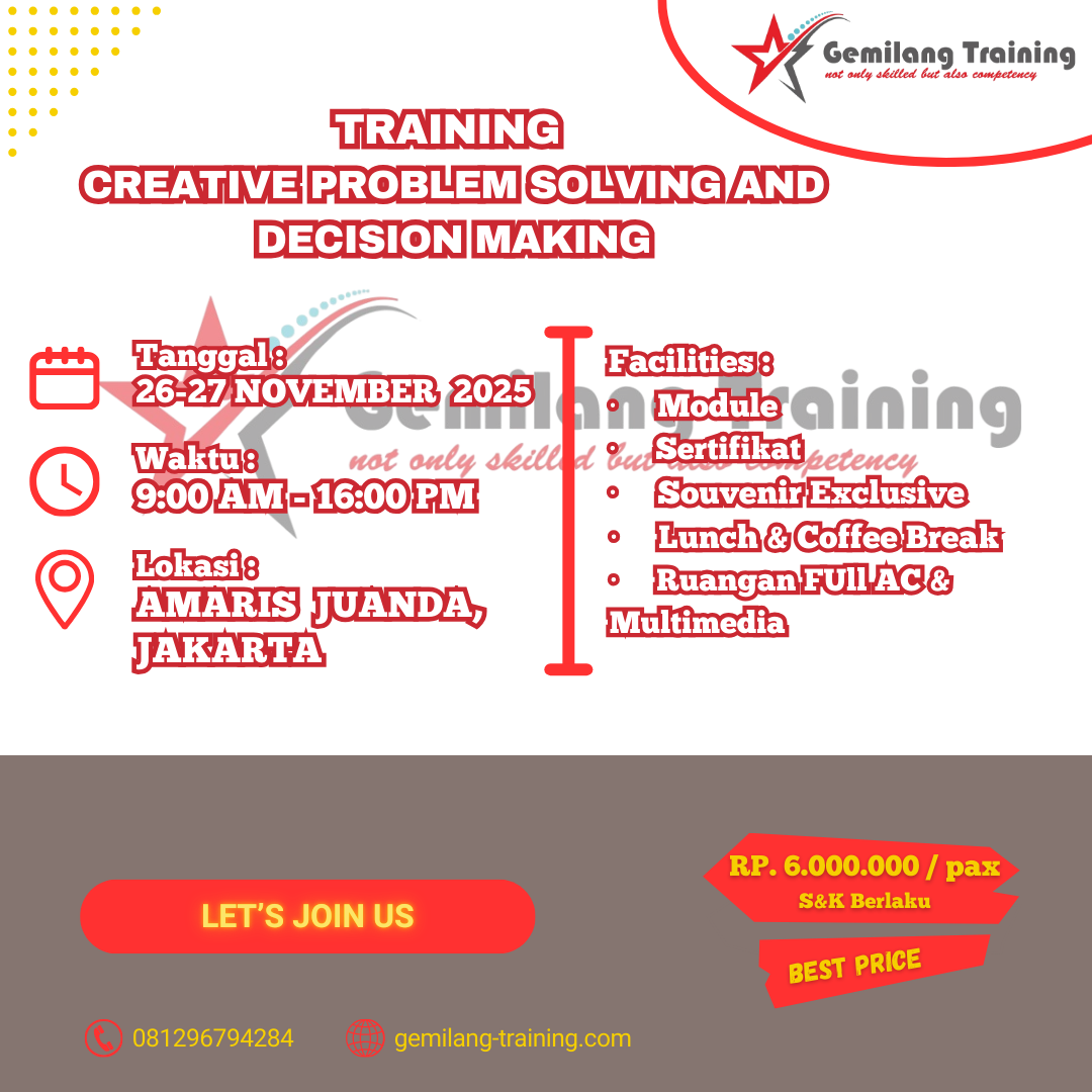 Training Creative Problem Solving And Decision Making | Pelatihan SDM ...